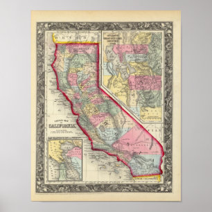 County Map of California Poster