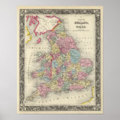 County Map of England and Wales Poster (Voorkant)