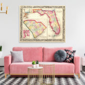 County Map of Florida Canvas Afdruk (Insitu (Woonkamer))