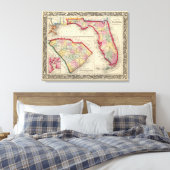 County Map of Florida Canvas Afdruk (Insitu (Slaapkamer))