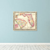 County Map of Florida Canvas Afdruk (Insitu (Houten vloer))