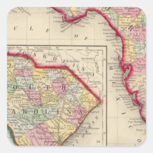 County Map of Florida Vierkante Sticker