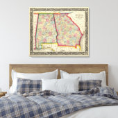 County Map of Georgia en Alabama Canvas Afdruk (Insitu (Slaapkamer))