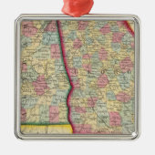 County Map of Georgia en Alabama Metalen Ornament (Voorkant)