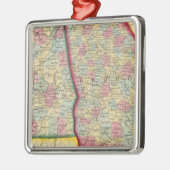 County Map of Georgia en Alabama Metalen Ornament (Links)
