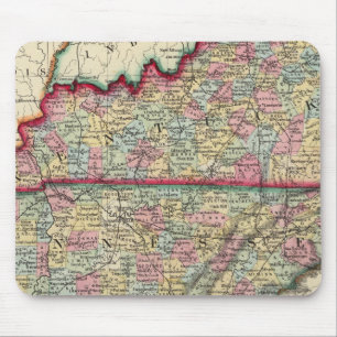 County Map of Kentucky en Tennessee Muismat