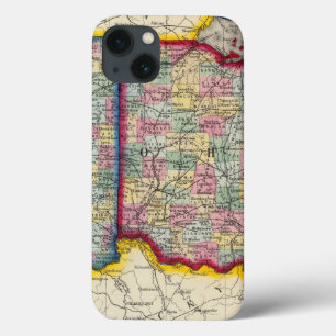 County Map of Ohio, en Indiana iPhone 13 Hoesje