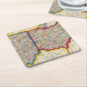 County Map of Ohio, en Indiana Kartonnen Onderzetters (Schuin)