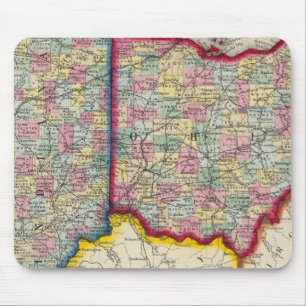 County Map of Ohio, en Indiana Muismat