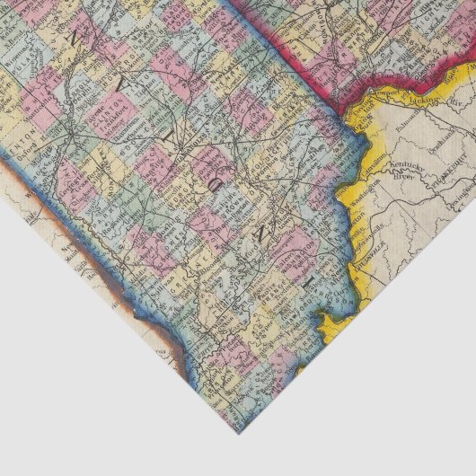 County Map of Ohio, en Indiana Tissuepapier (Detail)