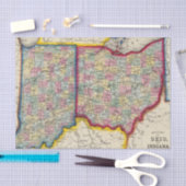 County Map of Ohio, en Indiana Tissuepapier (Craft)