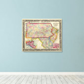 County Map of Pennsylvania, New Jersey Canvas Afdruk (Insitu (Houten vloer))