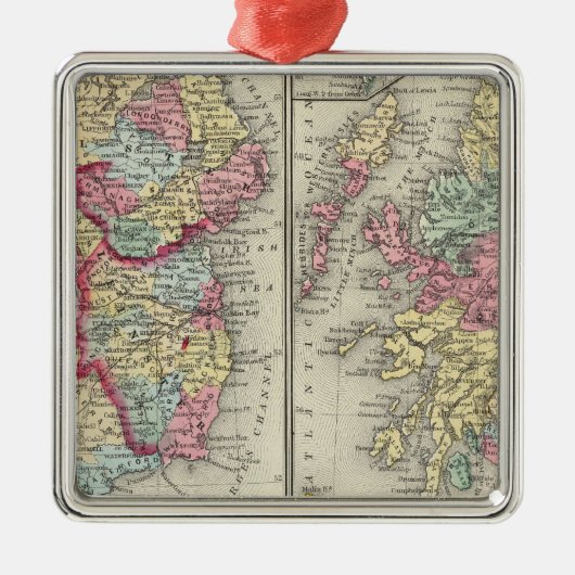 County Map of Scotland Metalen Ornament (Voorkant)