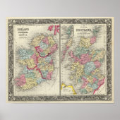 County Map of Scotland Poster (Voorkant)