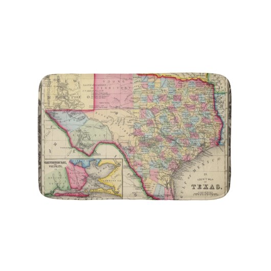 County Map of Texas Badmat (Voorkant)