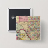 County Map of Texas Vierkante Button 5,1 Cm (Voorkant /achterkant)