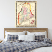 County Map of the State of Maine Canvas Afdruk (Insitu (Slaapkamer))