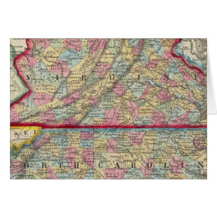 County Map of Virginia en North Carolina