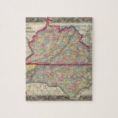 County Map of Virginia en North Carolina Legpuzzel (Verticaal)