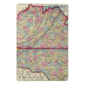 County Map of Virginia en North Carolina Mini Klembord (Achterkant)