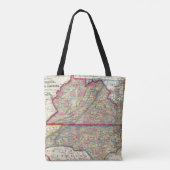 County Map of Virginia en North Carolina Tote Bag (Achterkant)