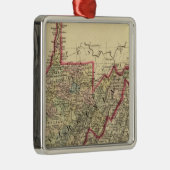 County map West Virginia Metalen Ornament (Rechts)