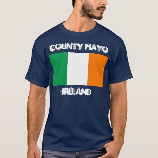 County Mayo, Ierland met Ierse vlag T-shirt (Voorkant)