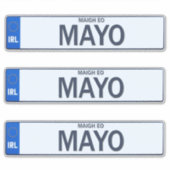 County Mayo Iers Reg Bord Decal Stickers x 3 (Voorkant)