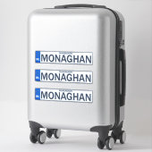 County Monaghan Iers Reg Bord Decal Stickers x 3 (Koffer)