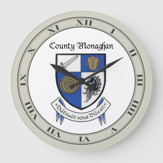 County Monaghan Wall Clock Grote Klok (Voorkant)