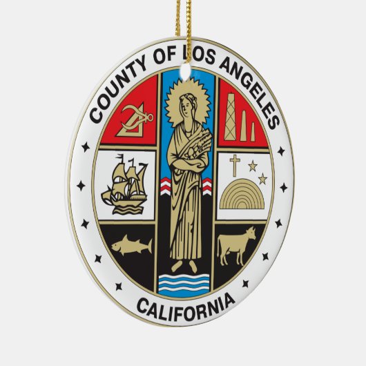 County of Los Angeles seal Keramisch Ornament (Rechts)