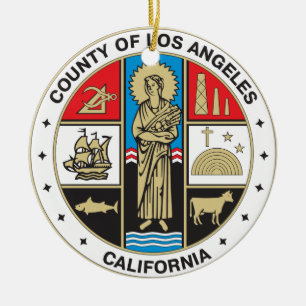 County of Los Angeles seal Keramisch Ornament
