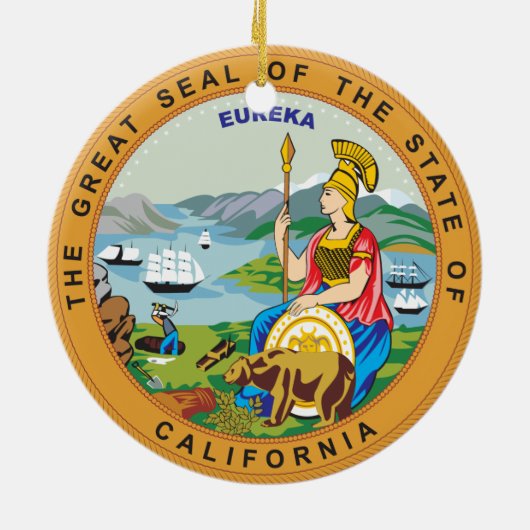 County of Los Angeles seal Keramisch Ornament (Achterkant)