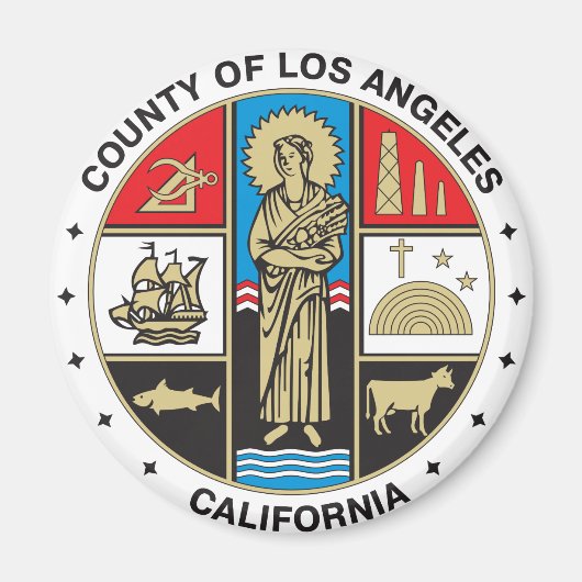 County of Los Angeles seal Magneet (Voorkant)