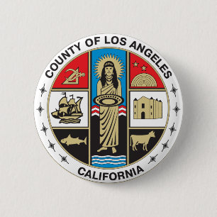 County of Los Angeles seal Ronde Button 5,7 Cm