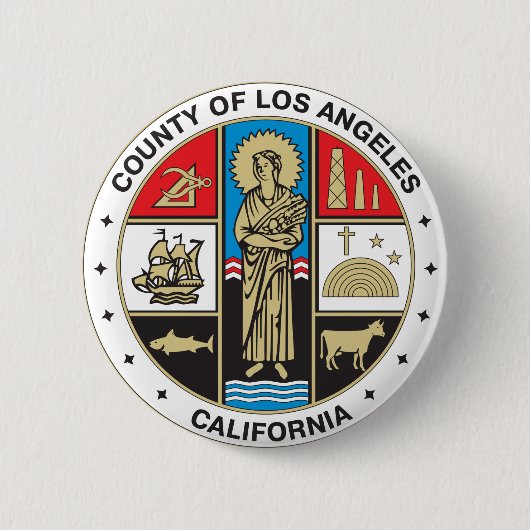 County of Los Angeles seal Ronde Button 5,7 Cm (Voorkant)