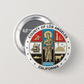 County of Los Angeles seal Ronde Button 5,7 Cm (Voorkant /achterkant)