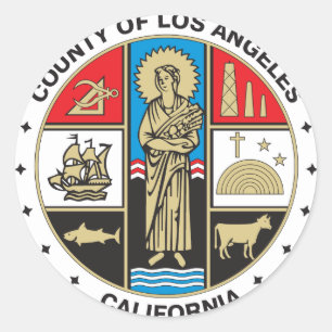County of Los Angeles seal Ronde Sticker