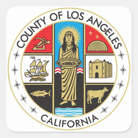 County of Los Angeles Vierkante Sticker (Voorkant)