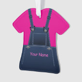 County Overalls Hot Pink kerstversiering Ornament (voorkant)