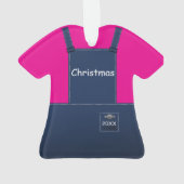County Overalls Hot Pink kerstversiering Ornament (achterkant)