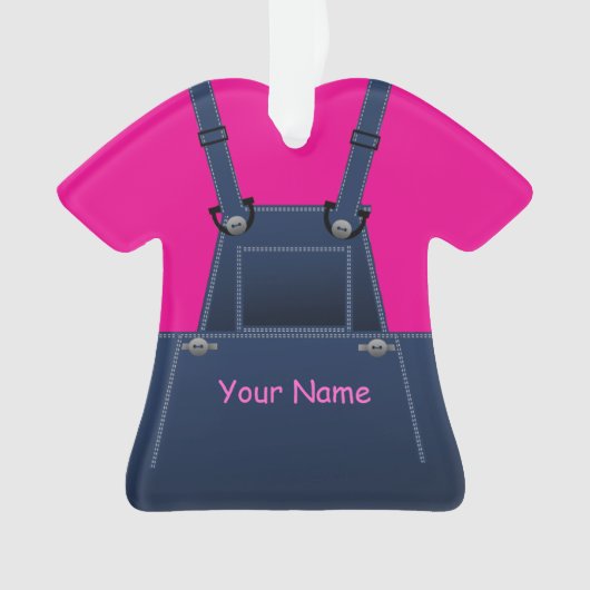 County Overalls Hot Pink kerstversiering Ornament (voorkant)