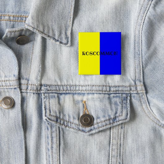 County Roscommon Flag Badge Vierkante Button 5,1 Cm (In situ)