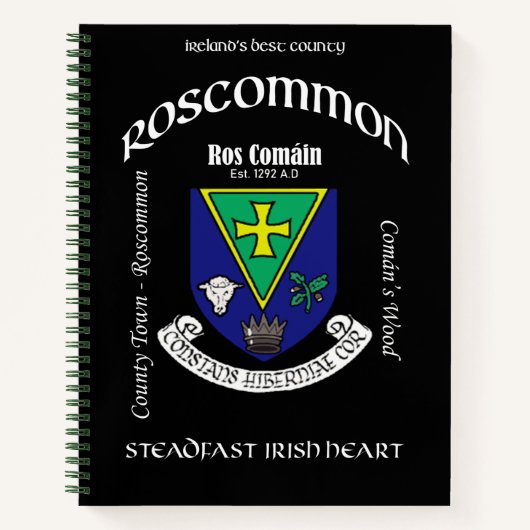 County Roscommon Ireland Crested Notitieboek (Voorkant)