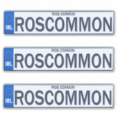 County Roscommon Irish Reg Bord Decal Stickers x3 (Voorkant)