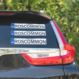 County Roscommon Irish Reg Bord Decal Stickers x3