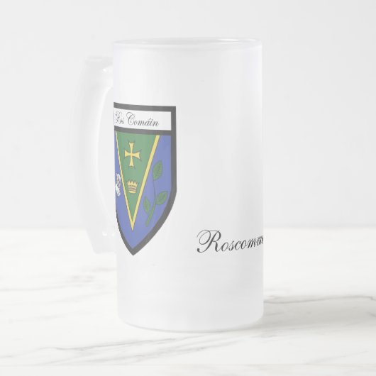 County Roscommon Map & Crest Mokken (Voorkant links)