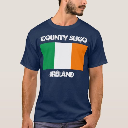 County Sligo, Ierland met Ierse vlag T-shirt (Voorkant)