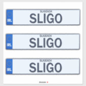 County Sligo Iers Reg Bord Decal Stickers x3 (Vel)