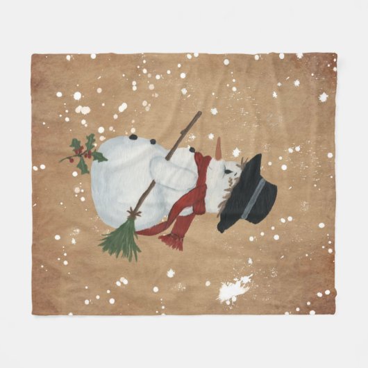 County Snowman Fleece Blanket (Voorkant (Horizontaal))